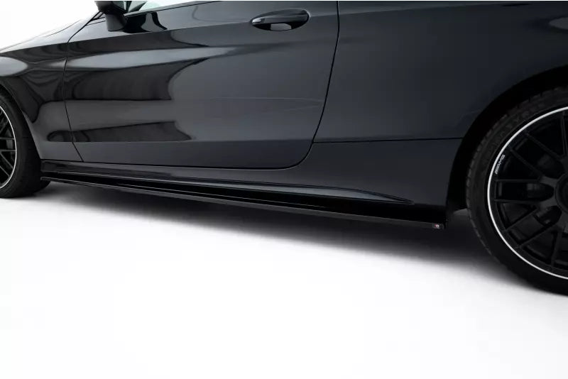 Maxton Design Seitenschweller (Paar) für Mercedes C-Klasse W205 Coupe AMG-Line Hochglanz schwarz – Ansicht 3
