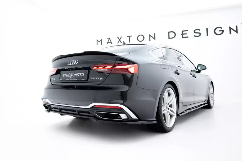 Maxton Design Heckspoiler Lippe V.1 für Audi A5 / S5 / A5 S-Line B9 F5 Sportback (2016-2024) Hochglanz schwarz – Ansicht 1