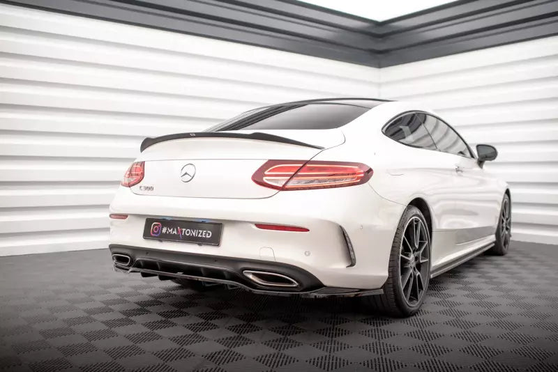 Maxton Design Heckspoiler Lippe für Mercedes C-Klasse C205 Coupe AMG-Line (2015-2021) Hochglanz schwarz – Ansicht 1