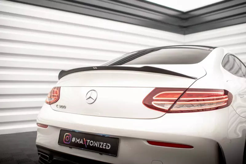 Maxton Design Heckspoiler Lippe für Mercedes C-Klasse C205 Coupe AMG-Line (2015-2021) Hochglanz schwarz – Ansicht 2