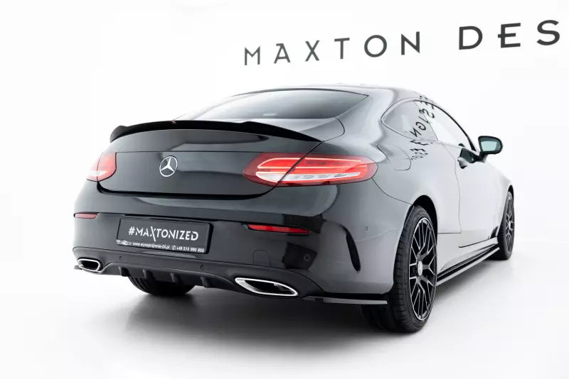 Maxton Design Heckspoiler Lippe für Mercedes C-Klasse C205 Coupe AMG-Line (2015-2021) Hochglanz schwarz – Ansicht 4