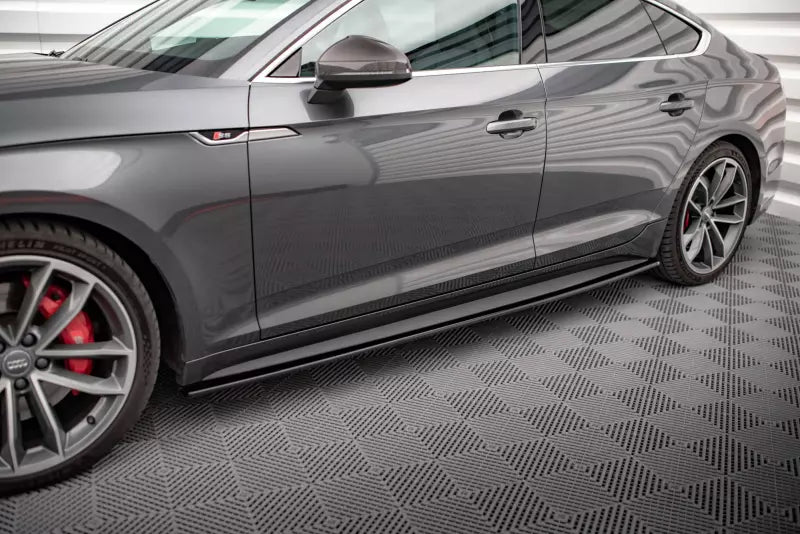 Maxton Design Seitenschweller (Paar) für Audi S5 / A5 S-Line B9 F5 Sportback Hochglanz schwarz – Ansicht 1