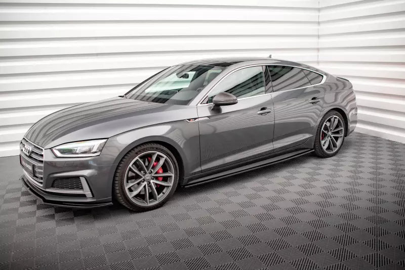 Maxton Design Seitenschweller (Paar) für Audi S5 / A5 S-Line B9 F5 Sportback Hochglanz schwarz – Ansicht 2