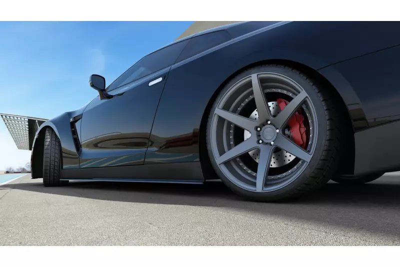 Maxton Design Seitenschweller (Paar) für Nissan GT-R R35 Coupe vor Facelift Serie Hochglanz schwarz – Ansicht 2
