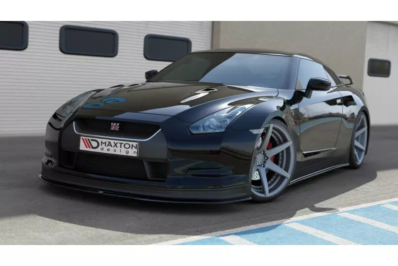 Maxton Design Frontlippe V.2 für Nissan GT-R R35 vor Facelift Hochglanz schwarz – Ansicht 1