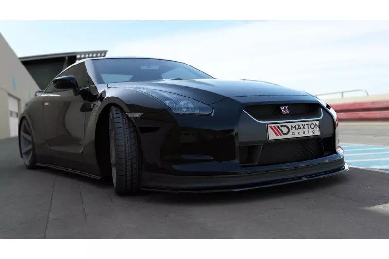 Maxton Design Frontlippe V.2 für Nissan GT-R R35 vor Facelift Hochglanz schwarz – Ansicht 3