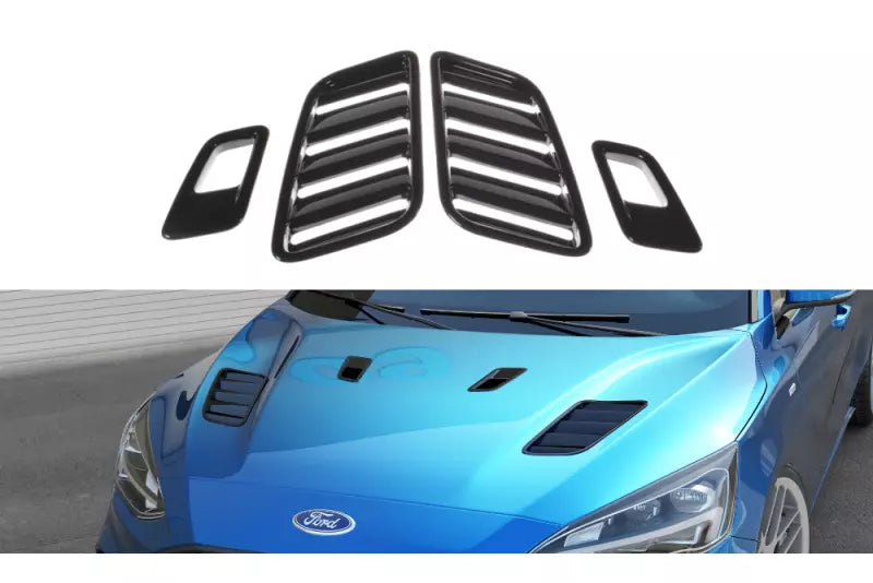 Maxton Design Motorhauben Luftschlitze für Ford Focus Mk4 Hochglanz schwarz – Ansicht 1