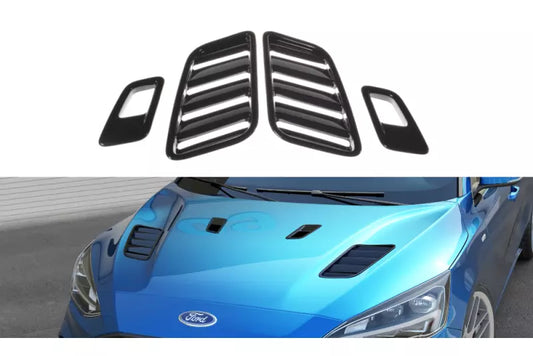 Maxton Design Motorhauben Luftschlitze für Ford Focus Mk4 Hochglanz schwarz – Ansicht 1