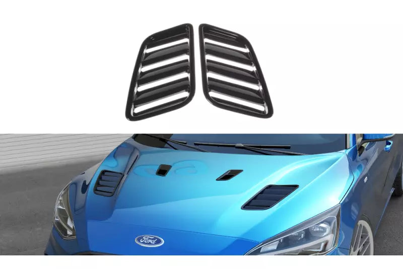 Maxton Design Motorhauben Luftschlitze für Ford Focus Mk4 (groß) Hochglanz schwarz – Ansicht 1