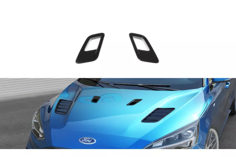 Maxton Design Motorhauben Luftschlitze für Ford Focus Mk4 (klein) Hochglanz schwarz – Ansicht 1